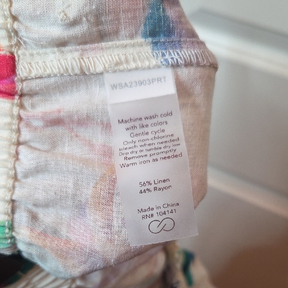 FINAL CLEARANCE Calia Floral Linen Resort Wear Wide Leg Pants In XL - Picture 7 of 12